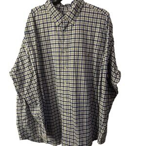 Polo Ralph Lauren Men's 3XB Big Tall Plaid Button Down Shirt Blue White